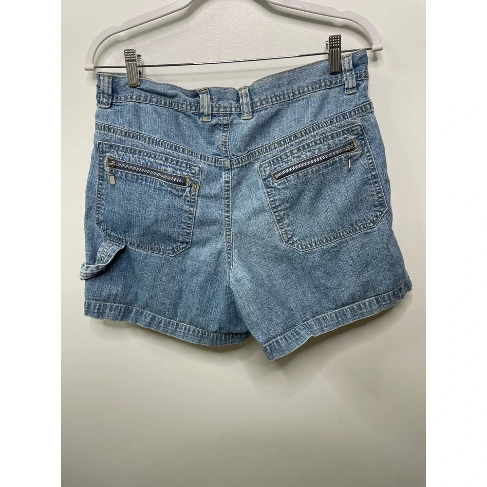 Vintage Y2K‎ LA Blues Light Wash Denim Carpenter Shorts Jorts Women 14 Retro 90s